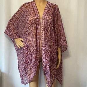 Arizona 100% Polyester Size XL-XXL Geometric Patterned Cardigan